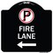 Signmission Fire Lane No Parking and Left Arrow Heavy-Gauge Aluminum Sign, 18" x 18", BW-1818-24020 A-DES-BW-1818-24020 - alternate 1